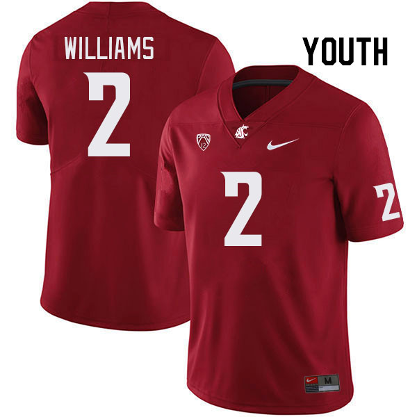 Youth #2 Kyle Williams Washington State Cougars College Football Jerseys Stitched Sale-Crimson